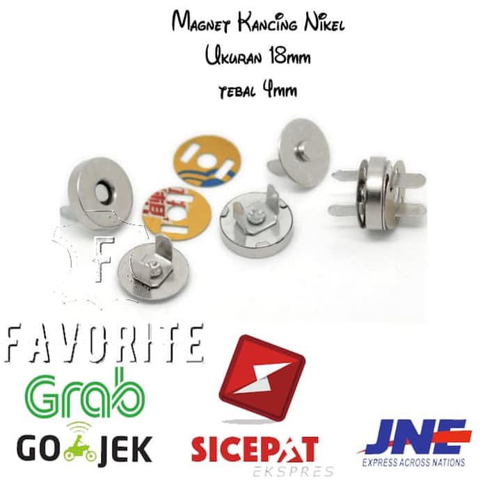 Kancing Magnet Nikel 18 mm untuk tas dompet berani MIN 100PCS