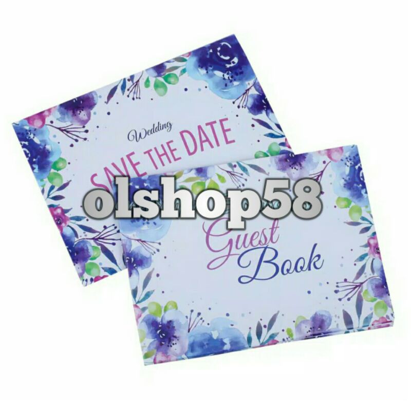 Buku tamu undangan motif bunga Shopee Indonesia