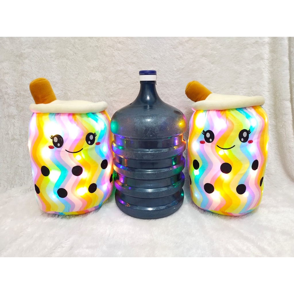 Boneka Boba Jumbo Pelangi LED Bahan YELVO Sangat LEMBUT Segede Galon Berkualitas SNI