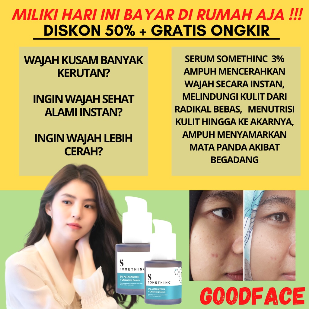 PELEMBAB WAJAH BERMINYAK SERUM WAJAH SOMETHINC 3% Asthaxanthin + Chlorelina Serum