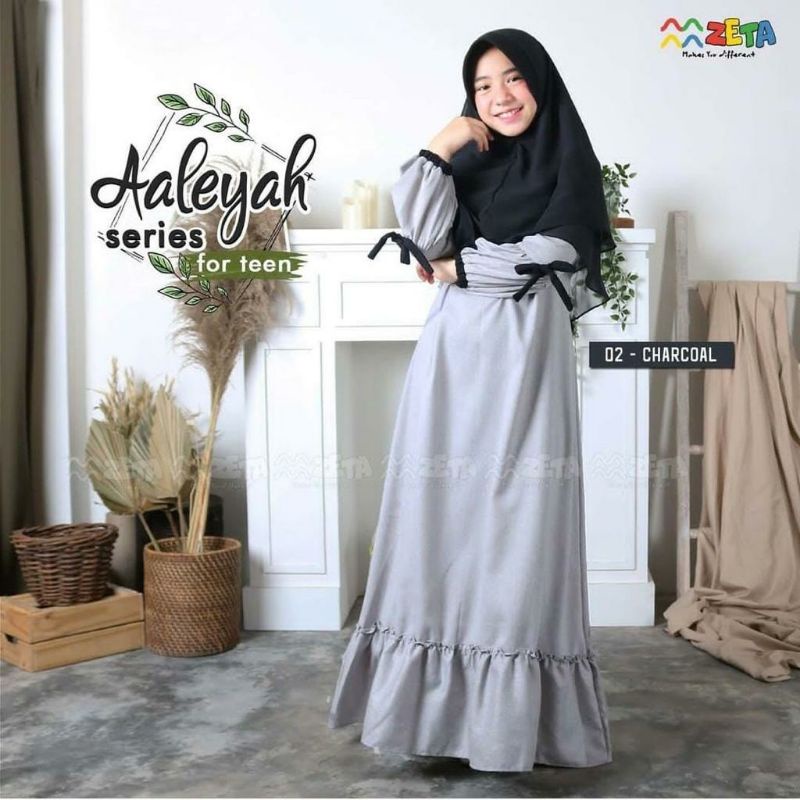 Gamis anak aliyah 8-12 tahun/2 ukuran dan sofia plus hijab 2 size