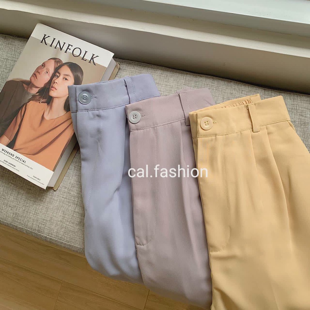 Loose Pants 332 [PART 1] by Cal Fashion Bahan Polyester Warna black mauve cream matcha lilac grey bl