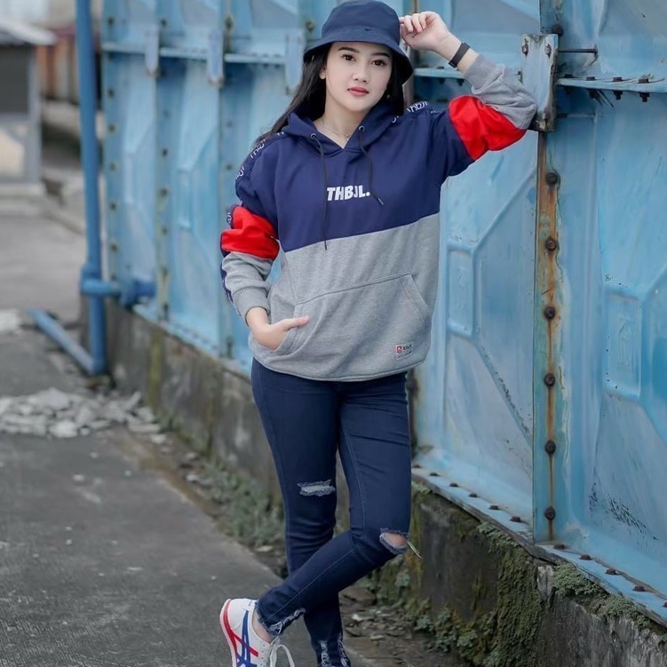 Hoodie Wanita Oversize Tebal Murah Sweater 3D Original Distro Bandung Size M L XL The Bojiel-7
