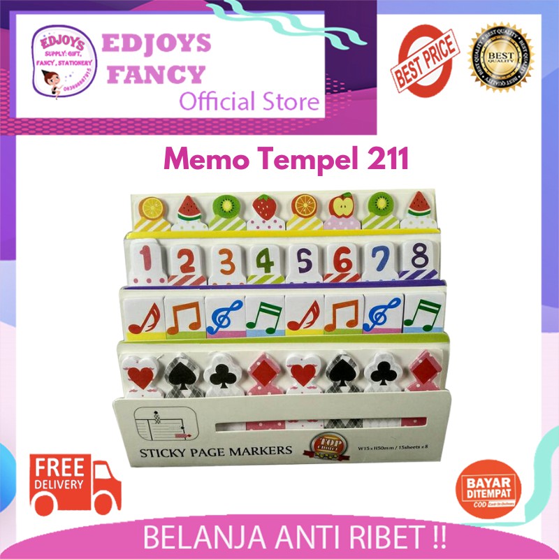 

Catatan tempel / note tempel / memo tempel fancy melody fruit number joker 211