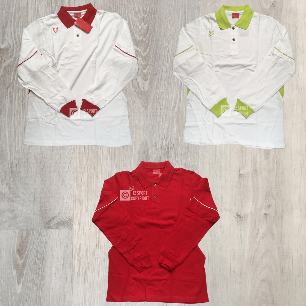 12SPORT - Kaos Polo Olahraga Dick Wolves Saburo Lengan Panjang Katun Waffle