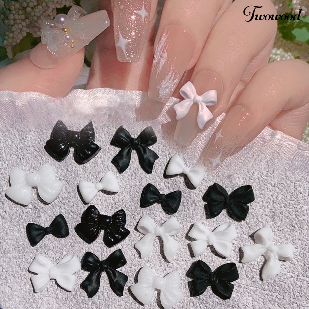 Twowood 50Pcs / Set Ornamen Pita Mini 3D Untuk Dekorasi Nail Art