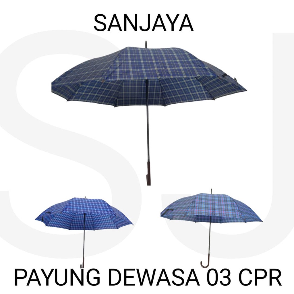 PAYUNG HUJAN / PAYUNG MOTIF KOTAK KOTAK / PAYUNG DEWASA 03 CPR