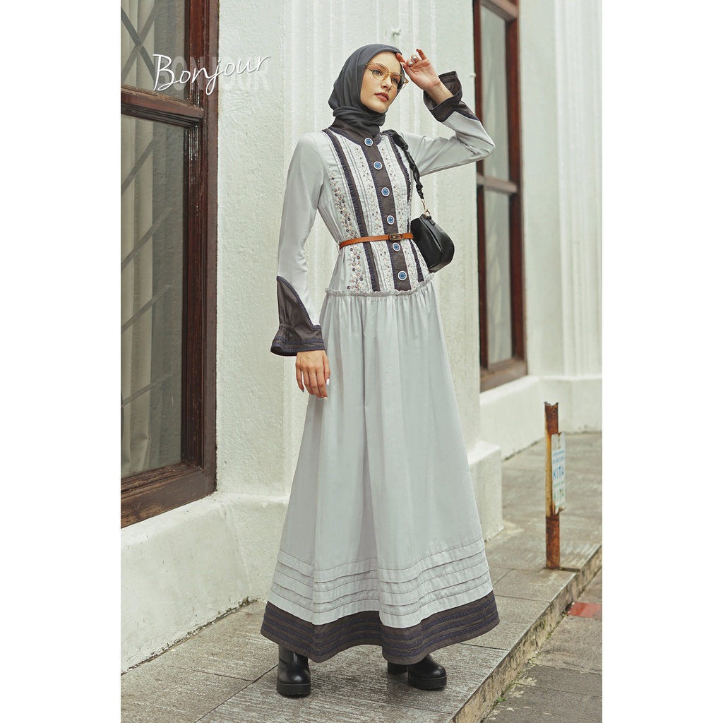 TUNEECA - GAMIS DRESS BUSANA WANITA MUSLIMA BRANDED PREMIUM TUNEECA BONJOUR  SERI TUNEECA TUNEECA Jo