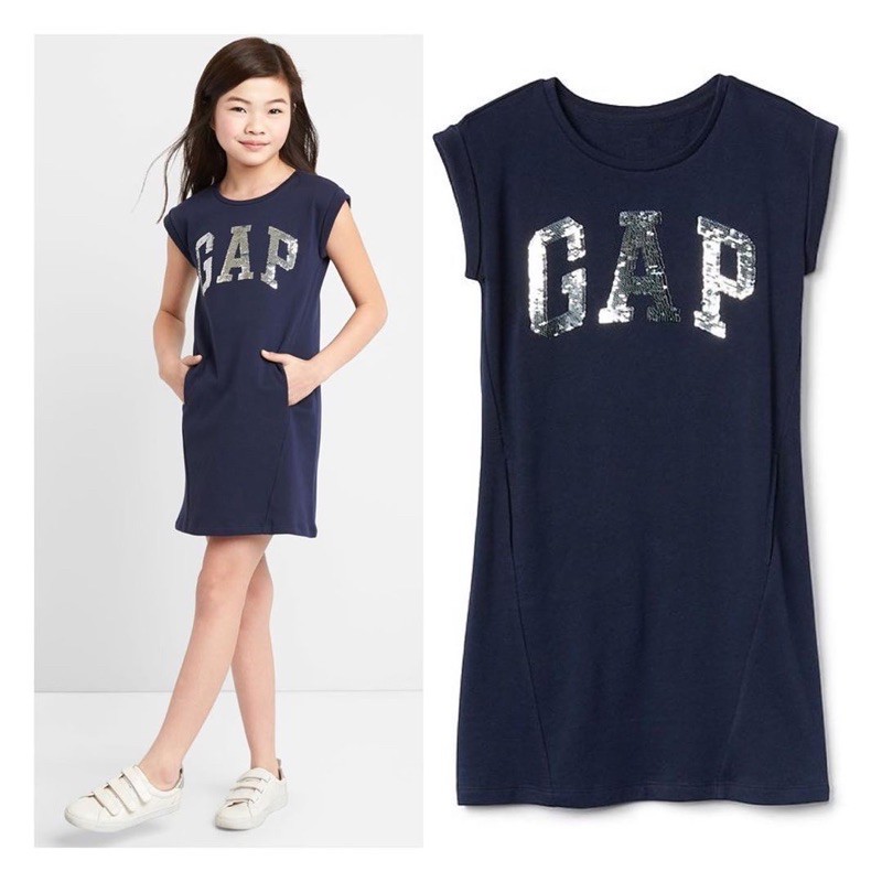 Dress Anak Perempuan Logo Sequin Gap