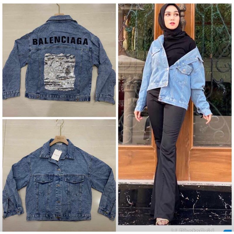 Jaket jeans merk balenciaga / jaket jeans Import