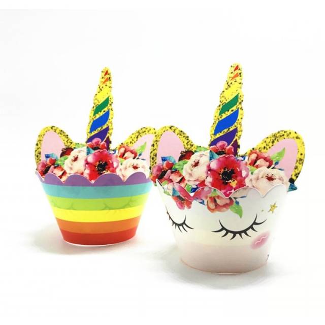 1 pcs Hiasan muffin cake unicorn untuk pesta ulang tahun