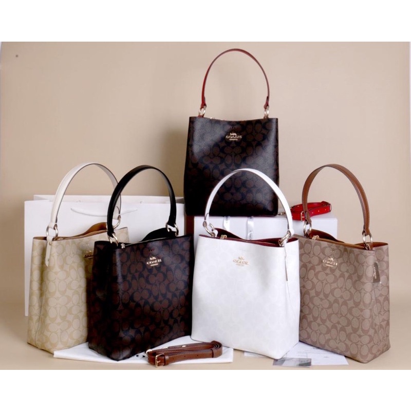 TAS WANITA BRANDED IMPORT COACH BUCKET BAG SIZE L MIRROR 09667