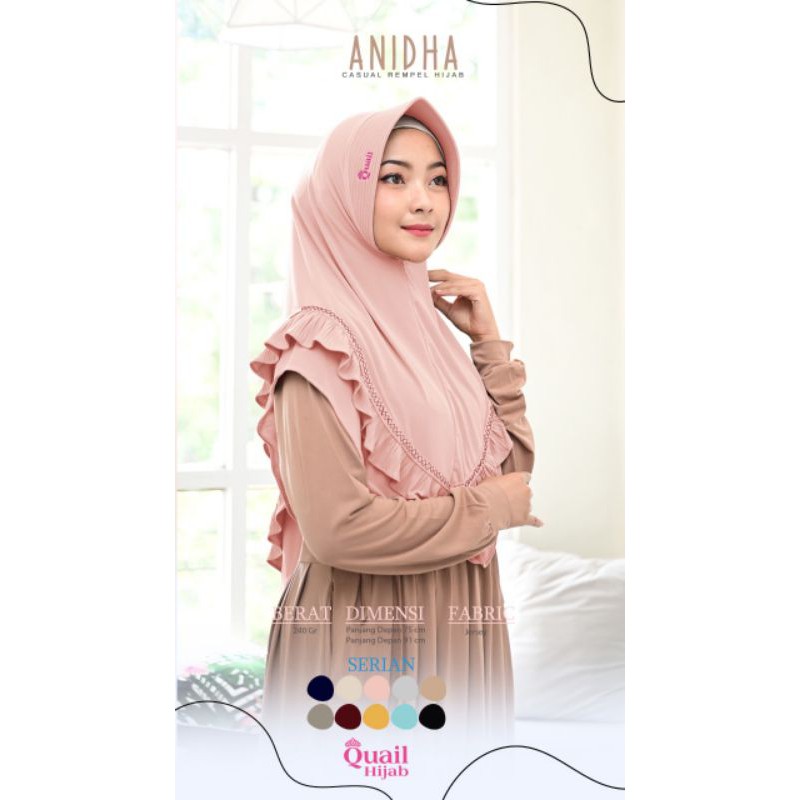 Jilbab Instan mix Plisket rempel Quail Model ANIDHA