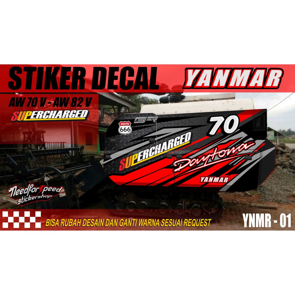 STICKER DECAL YANMAR AW 70 V DAN AW 80 V MESIN PEMANEN PADI