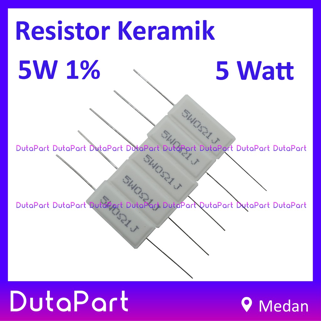 Resistor Keramik 5W 5% Kapur 5Watt 5 Watt SEMUA UKURAN LIHAT DESKRIPSI