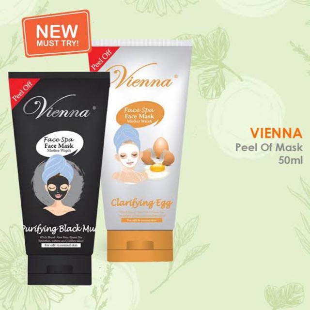 KEMASAN TUBE // VIENNA PURIFYING MUD MASK - vienna sleeping mask - vienna egg mask // vienna black mask tube