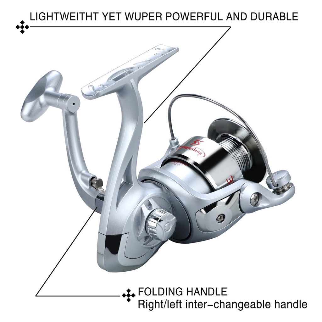 Sougayilang 1000-4000 Spinning Fishing Reel Gear Ratio: 5.2:1 Fishing Tackle yang hemat biaya Reel Pancing