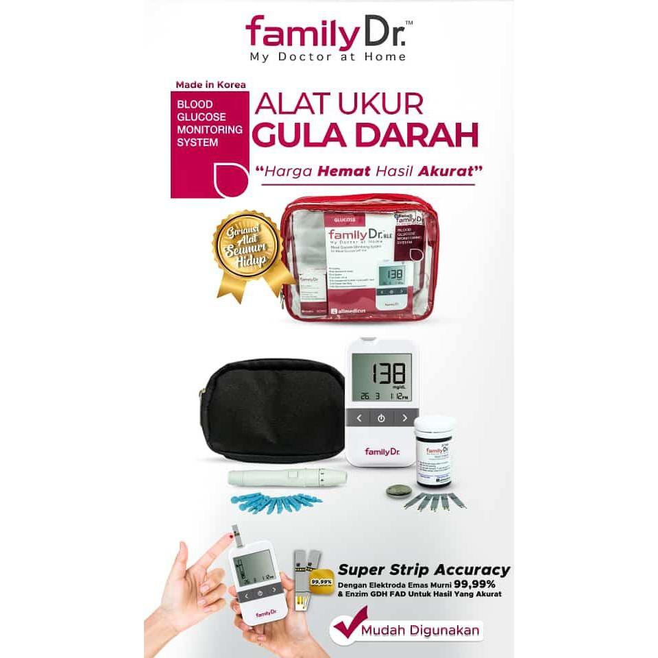 ALAT CEK GULA DARAH SET FAMILY DR GLUCOSE + STRIP25