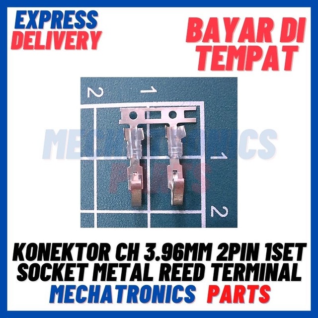 [SOC-9135] KONEKTOR CH 3.96MM 2PIN 1SET STRAIGHT PIN SOCKET METAL REED TERMINAL PIN