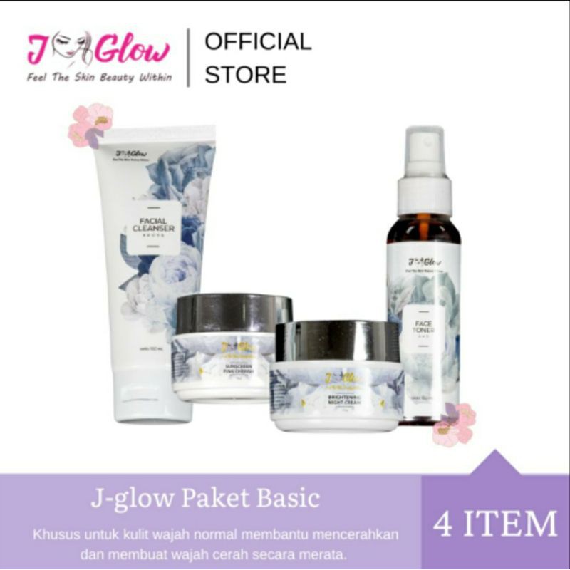 Jglow Skincare Paket Basic Whitening Skin Cream glowing