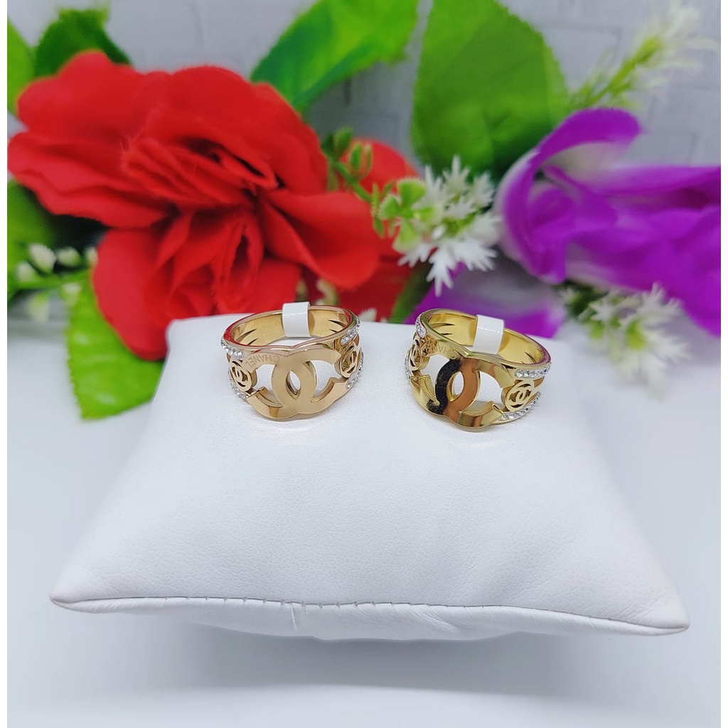 Cincin titanium wanita mata full perhiasan fashion 0145-0147