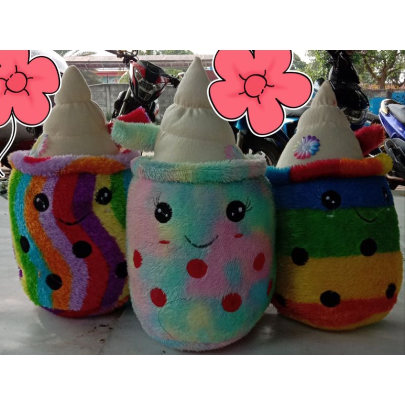 Boneka Boba Ice Cream Motif Rainbow Led Nyala Kedip Kedip Uk38Cm( L )Mainan Anak Viral Murah