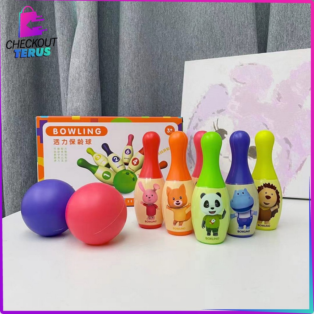 CT M215 Mainan Bowling Anak Karakter Sport Game Mainan Edukasi Anak Boling Set Mainan Olahraga Anak Bola Bowling Set