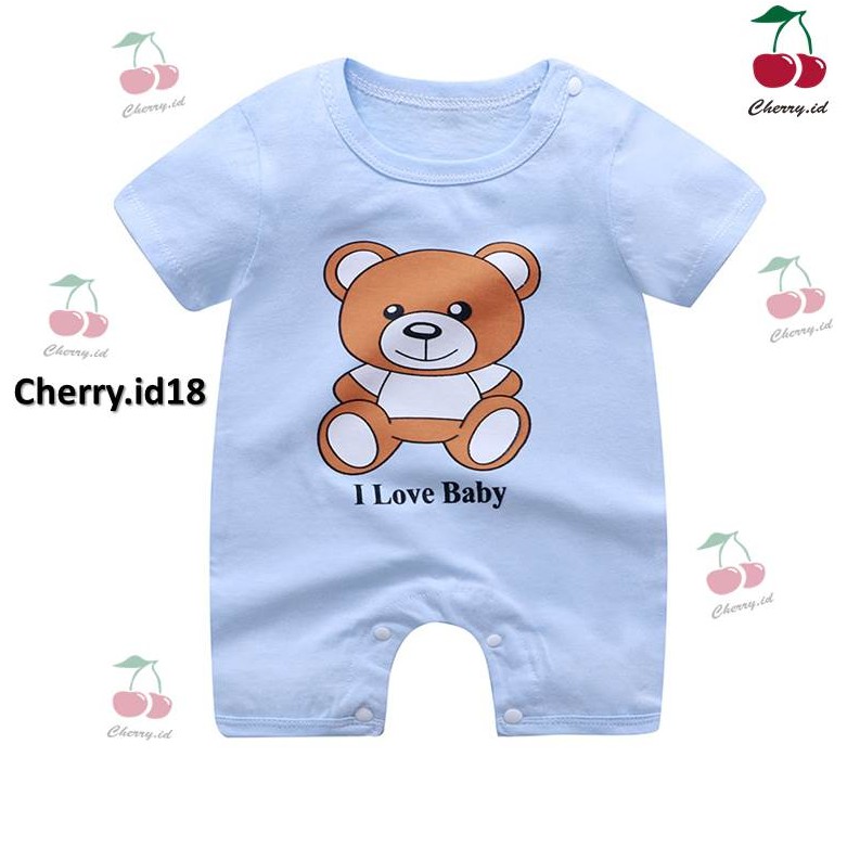 Cherry COD Jumper Bayi Import / Romper Bayi Import / Baju Bayi Kancing J008