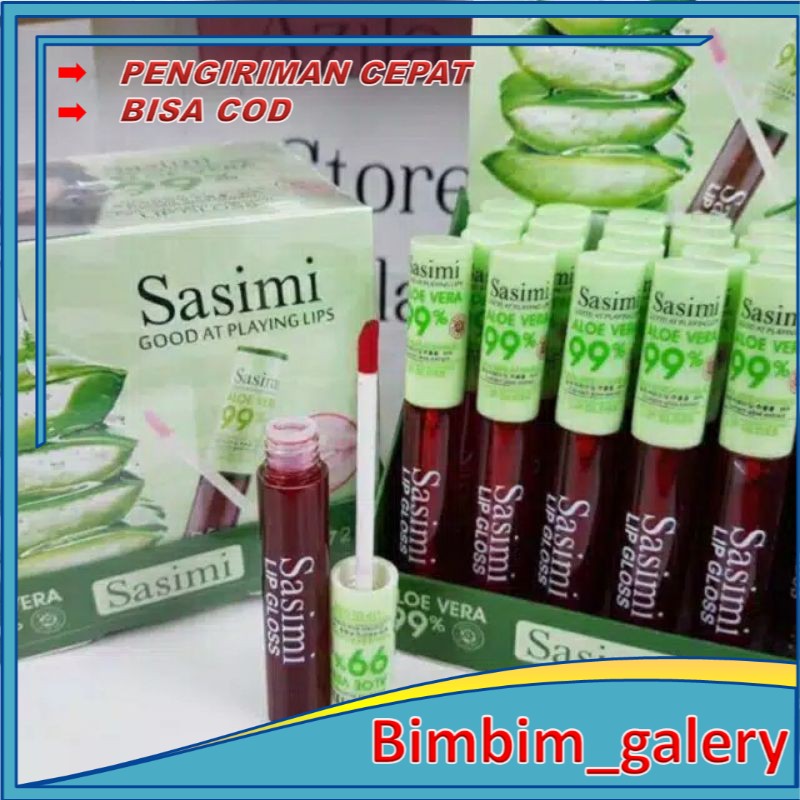 BIMBIM LIP GLOSS LIP TINT SASIMI ALOE VERA DIJUAL ECER sasimi lip gloss ORIGINAL