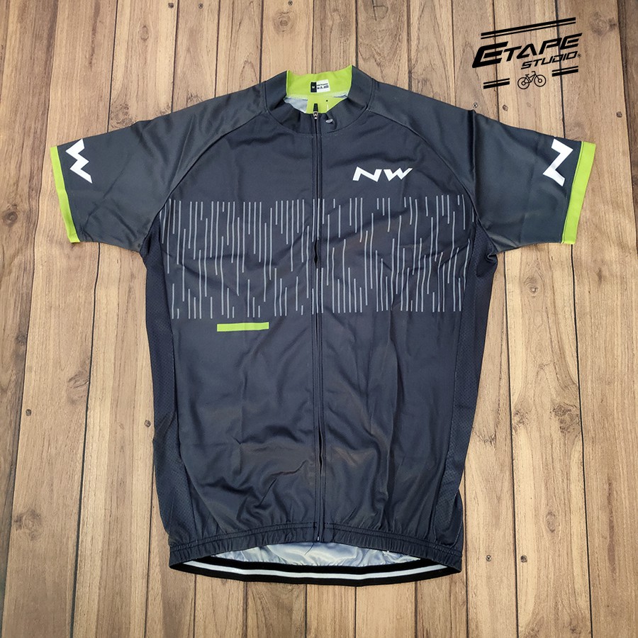 Jersey Road Bike North Wave Dark Grey Green Baju Sepeda