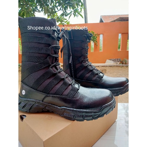 Sepatu PDL TNI AD POLRI DISHUB SECURITY Model Ninja Full kulit sapi Asli