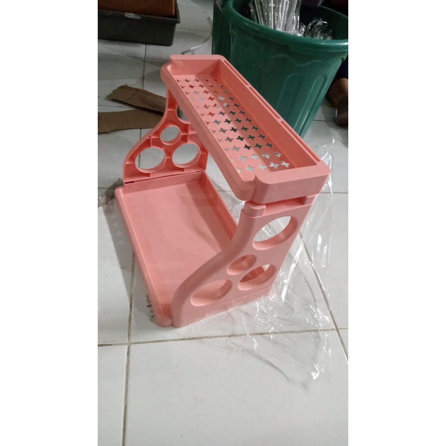 Serbagrosirmurah Rak Dapur Bulat New Rak Bumbu Dapur 2 Susun Rak Plastik 2 Susun Tempat Bumbu Dapur Rak Kamar Meja Rias Serbaguna Rak Dapur Bulat 2 Susun Tempat Bumbu Meja Rias Serbaguna