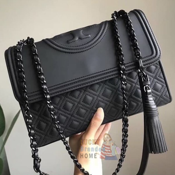 Tas TORY BURCH Fleming Convertible Black Matte Shoulder Bag ORIGINAL