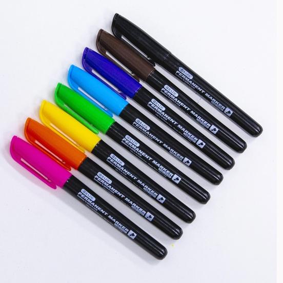 

New Style Bazic Bright Colors Fine Tip Permanent Markers w/ Pocket Clip (8/Pack)