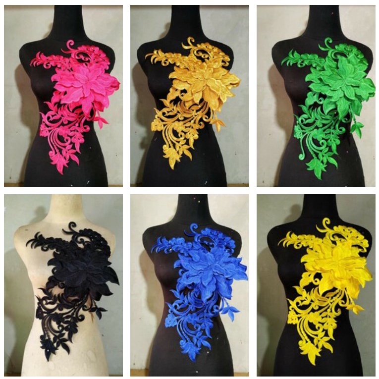 Toko Bekasi Timur Bordir Renda Tempel Dada Tasik Bulan Lace Embroidery Tunik Brukat Gamis Kebaya Gol