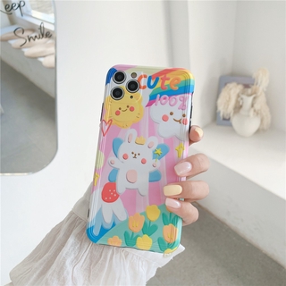 Soft Case Bahan Plastik Motif Kartun Kelinci Bunga  