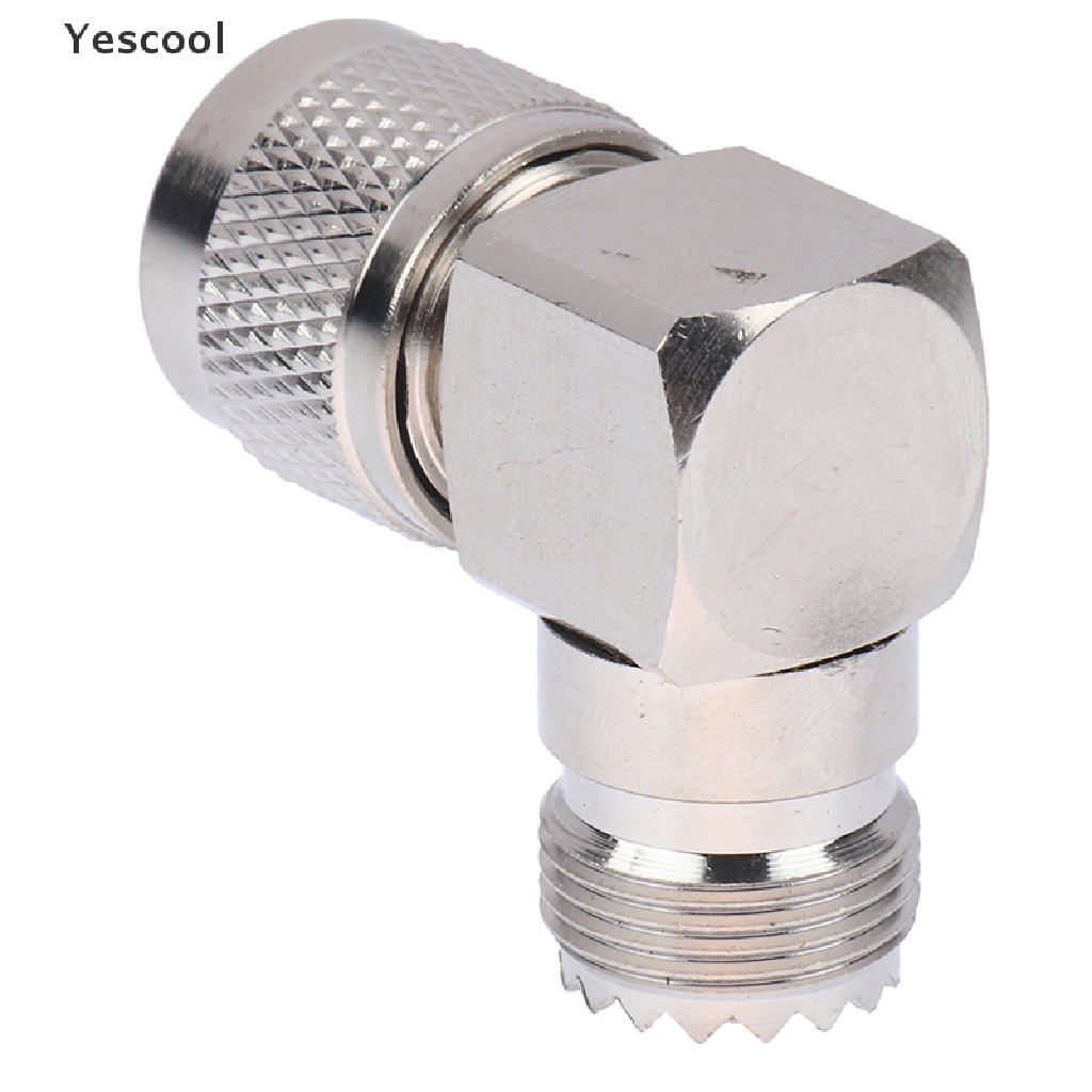 Yescool Adapter Konektor UHF Male PL-259 PL259 Ke UHF Female SO-239 SO239 Sudut 90 RF