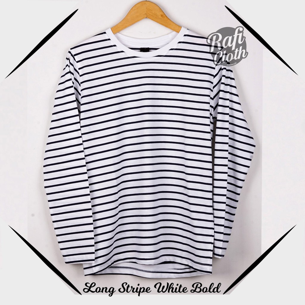 KAOS STRIPE WHITE BOLD LENGAN PANJANG PRIA WANITA