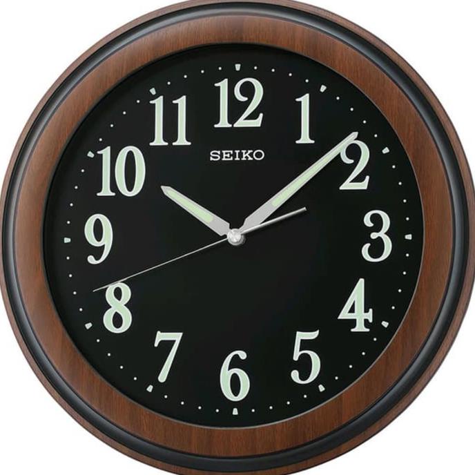 Berkualitas Jam Dinding Seiko Japan Lumibrite Qxa313Z Qxa313 Brown Black Original Sale