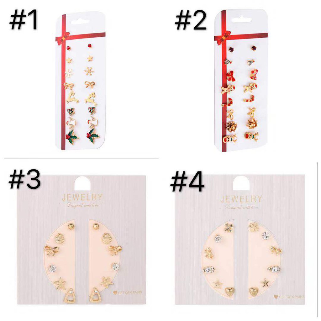 COD Set Anting Gaya Korea untuk Hadiah Natal/Desain Manusia salju Natal/Fashion Import Murah Antin