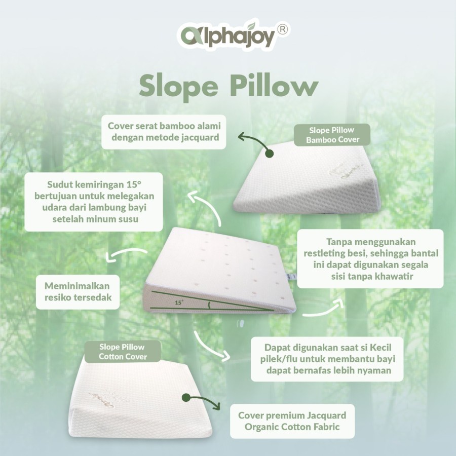 Alphajoy – SLOPE Organic Cotton Baby Wedge Pillow 100% Natural Latex