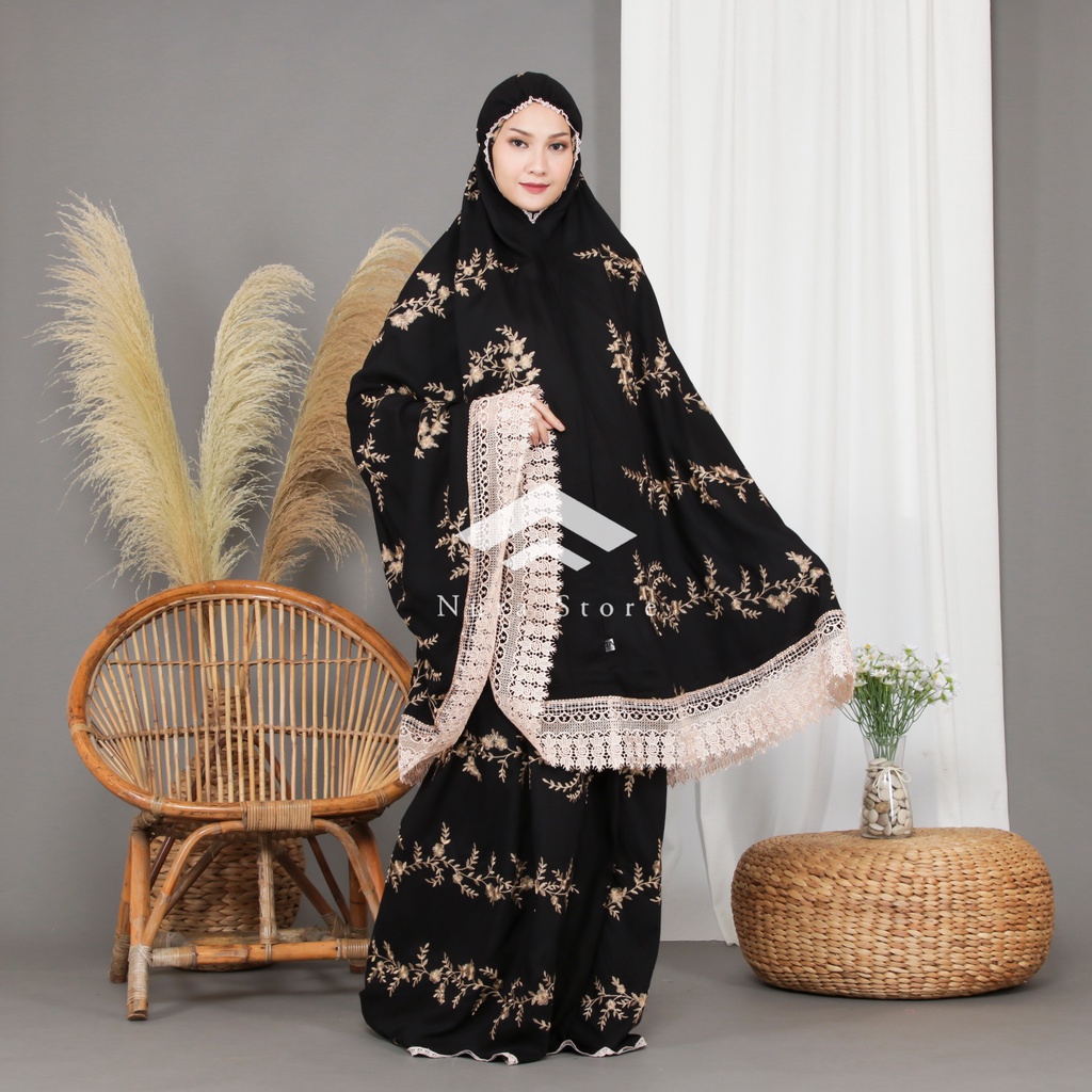 Mukena Bordir Bunga Teratai Series ZAIN