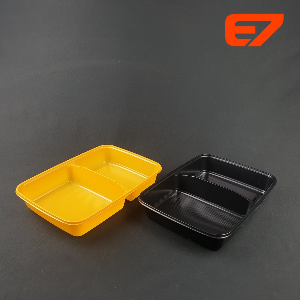 Bento Tray HIPS Sekat 2 - Lunch Box Take away Kotak Makan Plastik