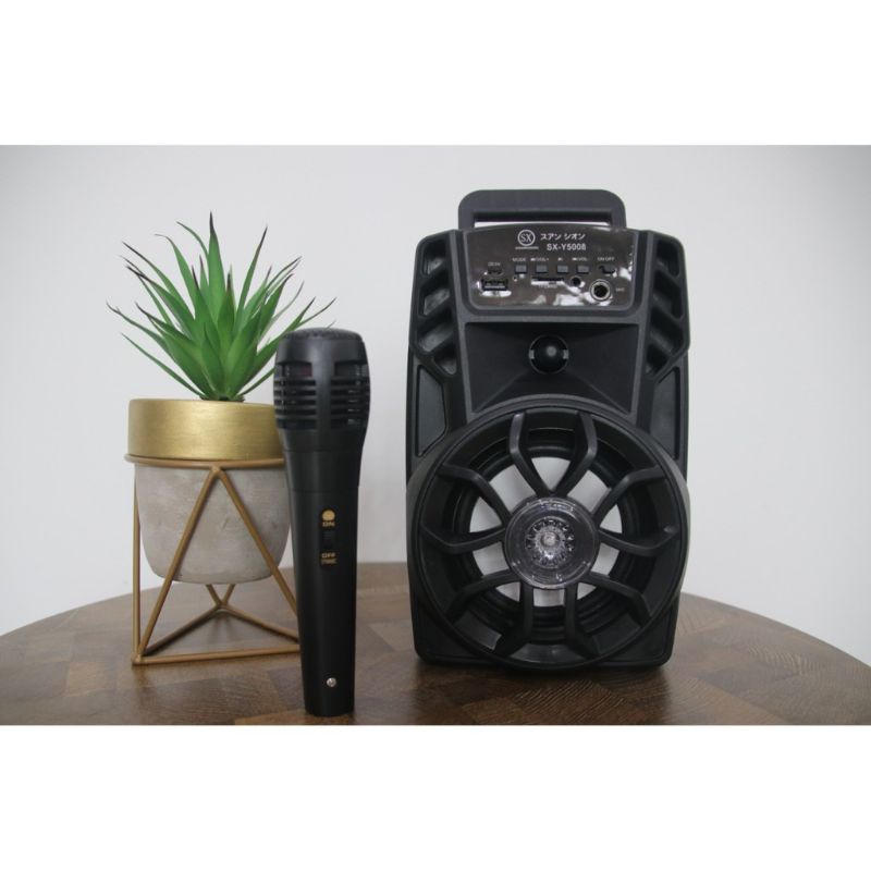 Speaker Bluetooth SX-5008 5 Inch  Fleco FL-410 // Karaoke // FM Radio // USB // Aux // Tf Card // Lux Led