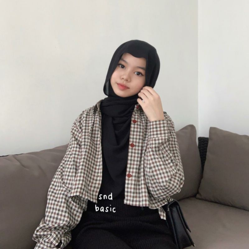 croptop flanel wanita