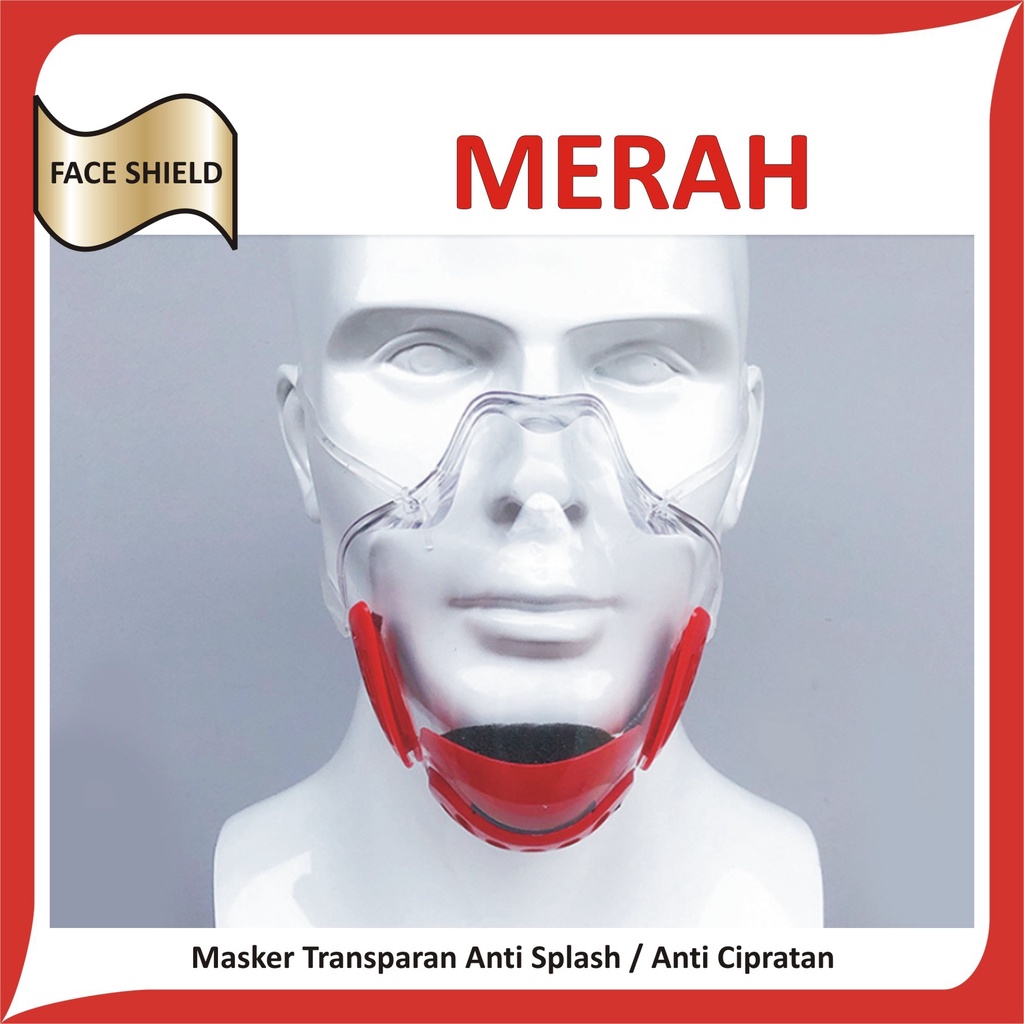 Masker Transparan Akrilik / Acrylic dengan filter udara / Kuat Nyaman-5