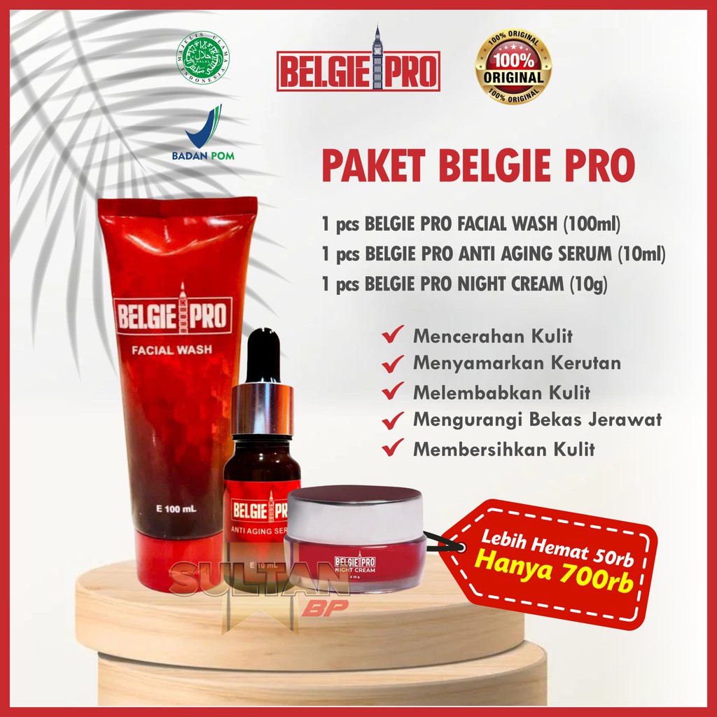 Paket Belgie Pro Series Skincare  Night Cream Malam Facial Wash Serum 100% Original Bpom dan Halal A