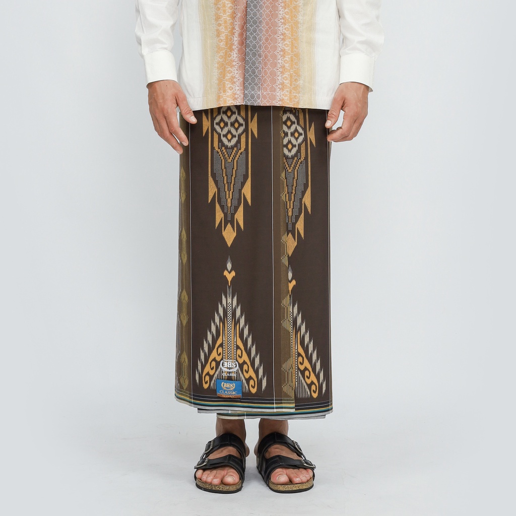 Sarung BHS Classic Gold Motif DKC Coklat Muda / BHS CLAASIC DKC