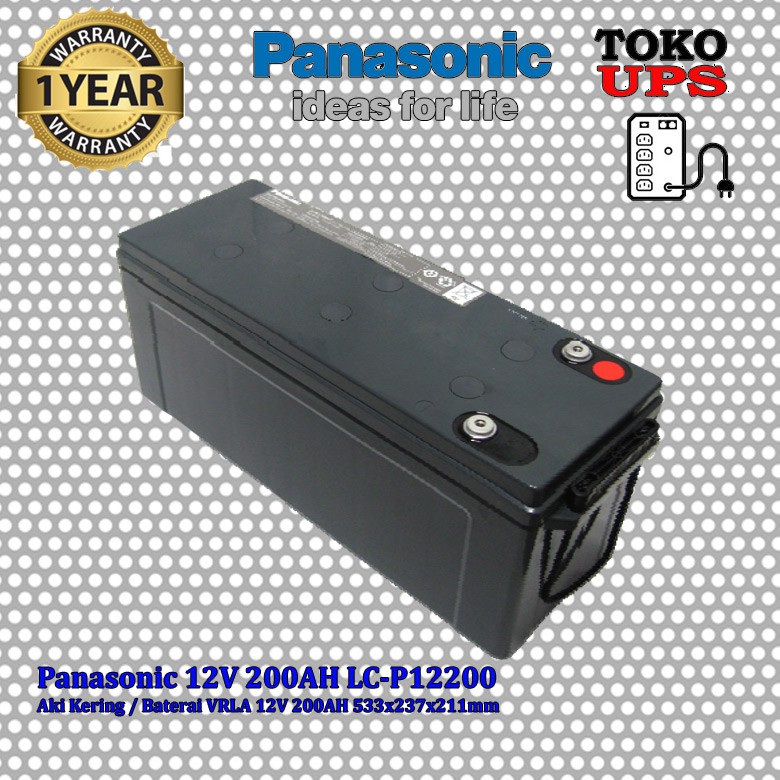 Baterai VRLA Panasonic 12V 200AH Panasonic LC-P12200 Aki Kering 200AH
