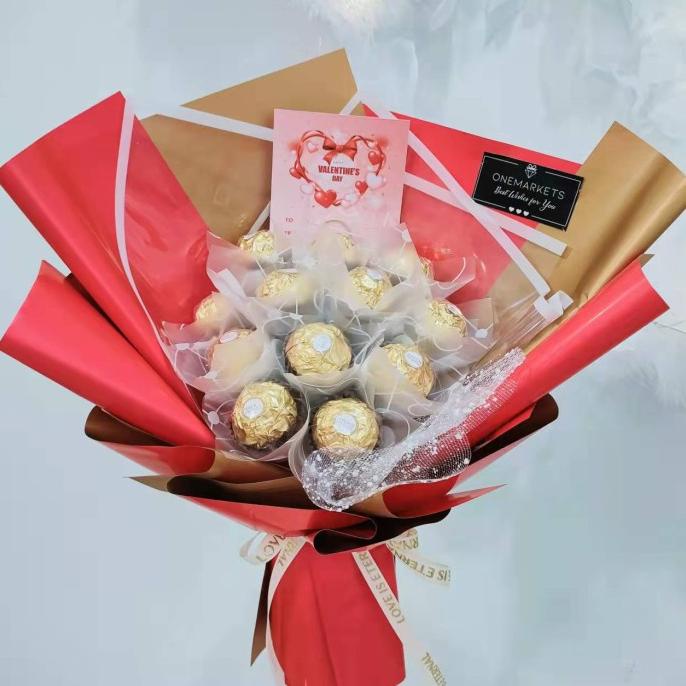 

VALENTINE GIFT BUKET COKLAT KADO FERRERO ROCHER ROMANTIS VAL22-12C DG654EAFVD